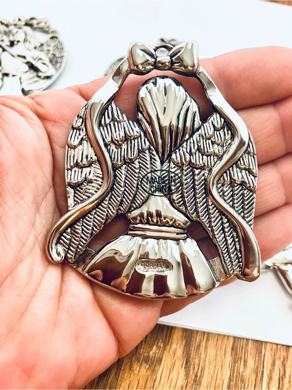 Gorham Silver Colored Metal Christmas Ornaments Lot(7)